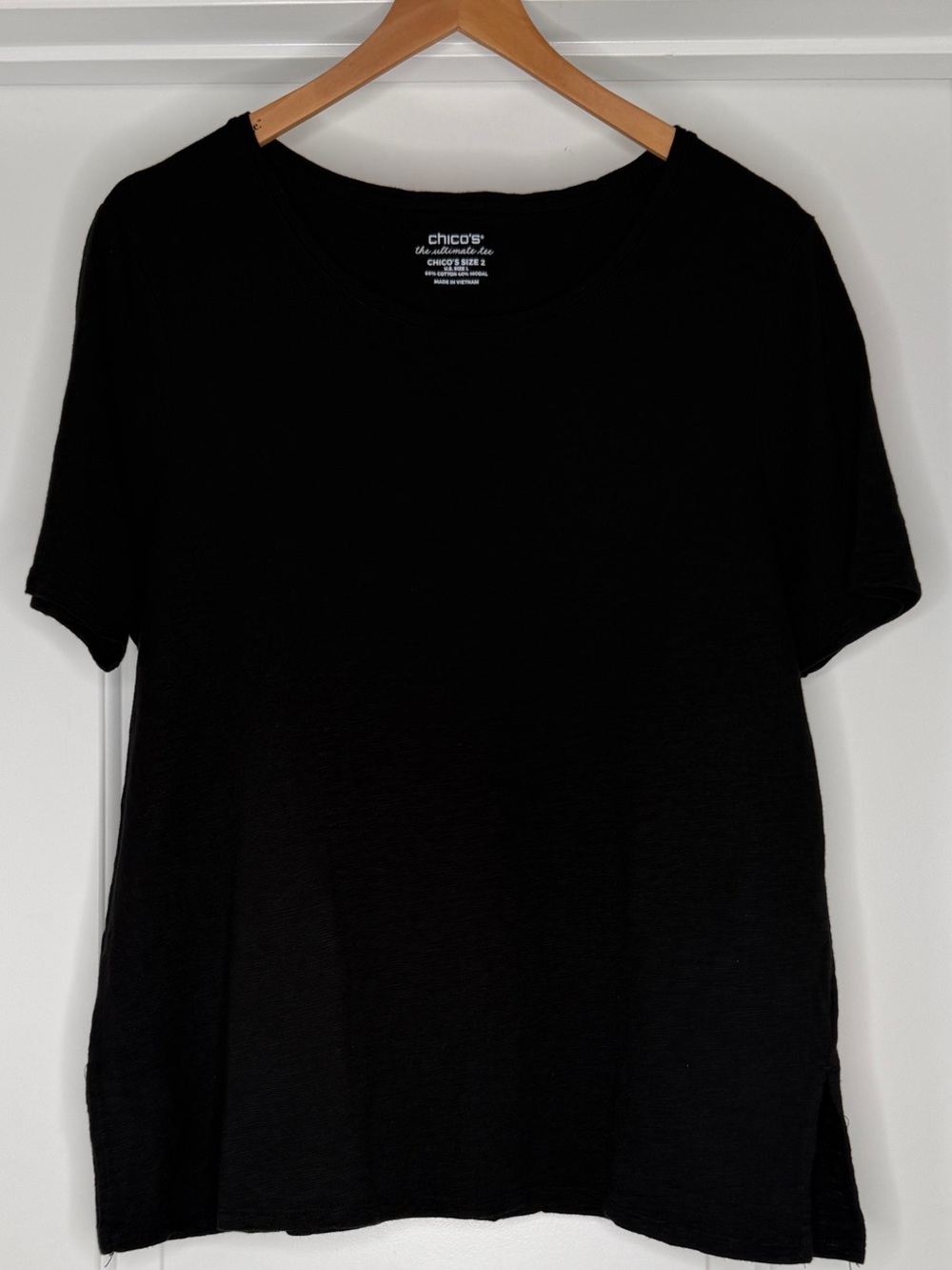 Chicos Women’s Black “The Ultimate Tee” , Sz.2 / Large